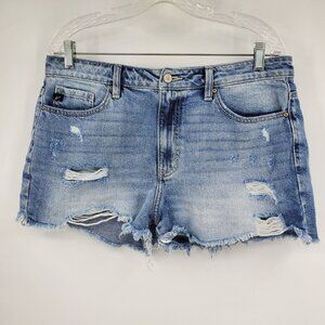 Kancan Light Wash Women's Distressed Denim Everyday Jean Shorts Size XL